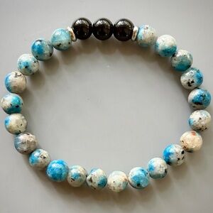 Blue K2 Jasper, Awaken intuition Handcrafted Bead Bracelet